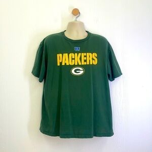 NFL Team Apparel - Vintage Green Bay Packers Green And Yellow Graphic Tee  XL